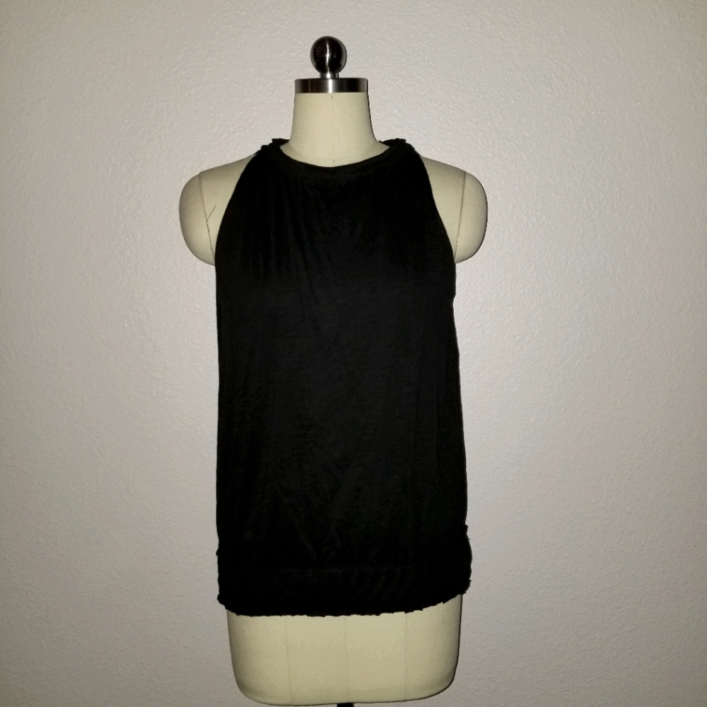 Indigenous brand apparel black pleated top